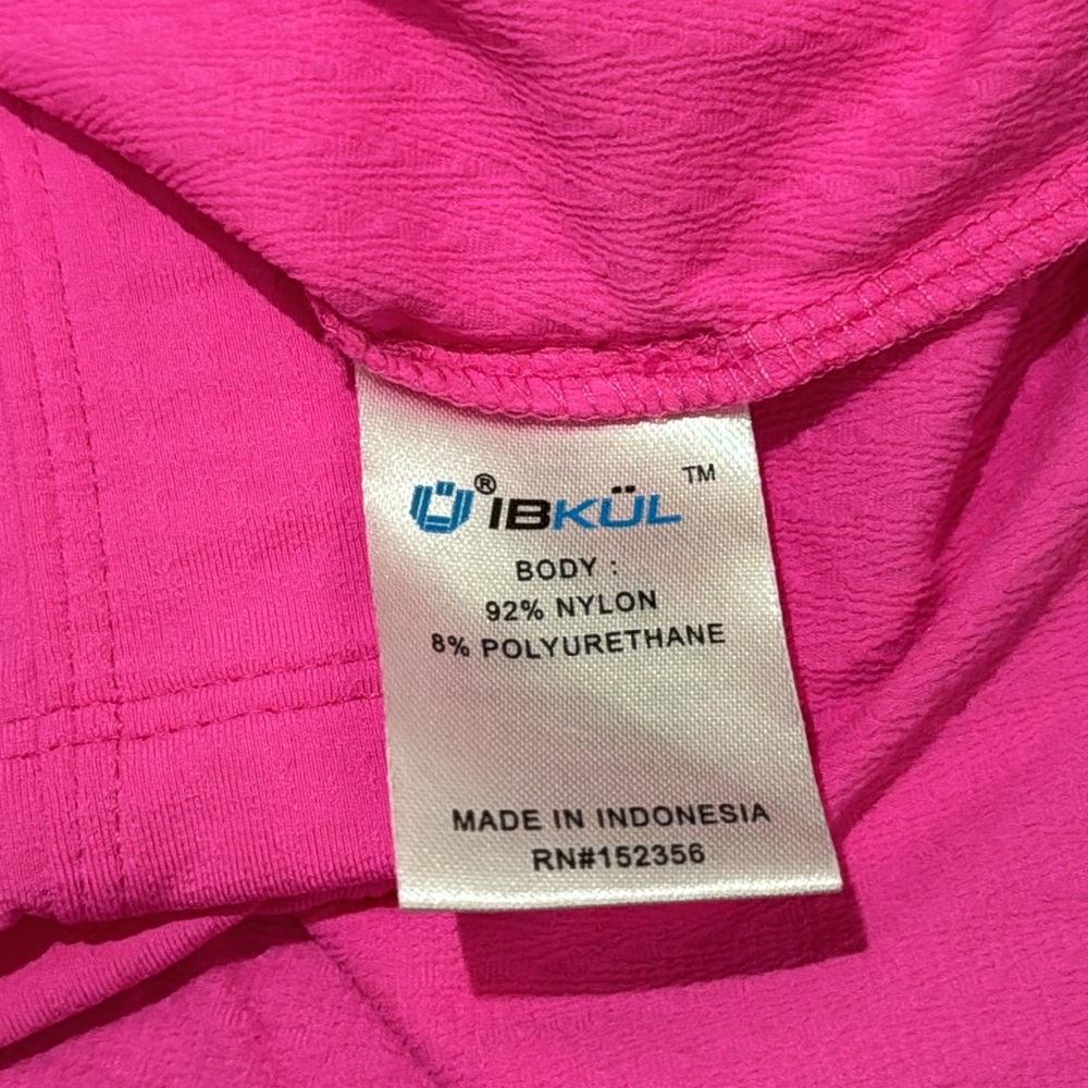 IBKUL Tennis Hot Pink UPF 50+ Mini Zip Pocket Pull On Flounce Skort Skirt L - Picture 8 of 13